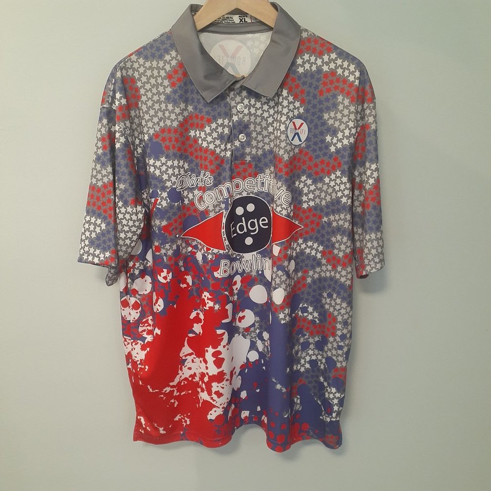Bowlifi Men's XL Customized Bowling Button Polo